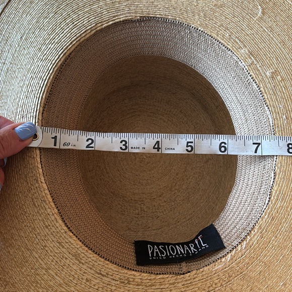 PASSIONART Handmade fine straw bolero style Hat with brim beading - Picture 7 of 13